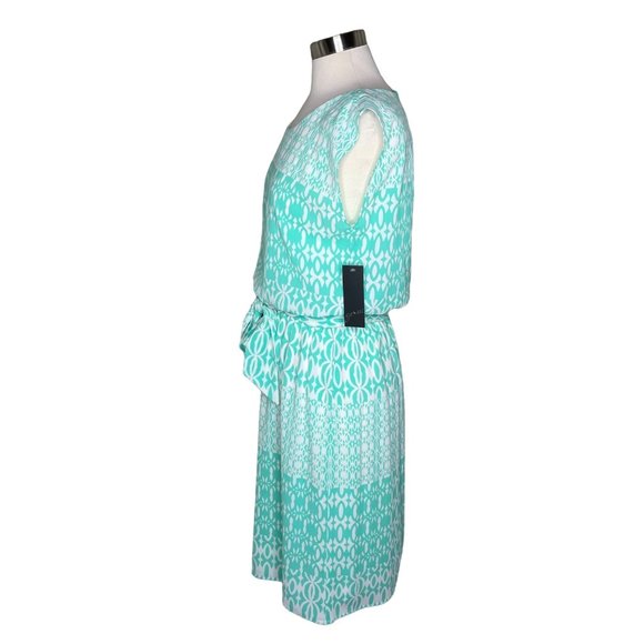 GNW M belted printed dress green white - Picture 4 of 7